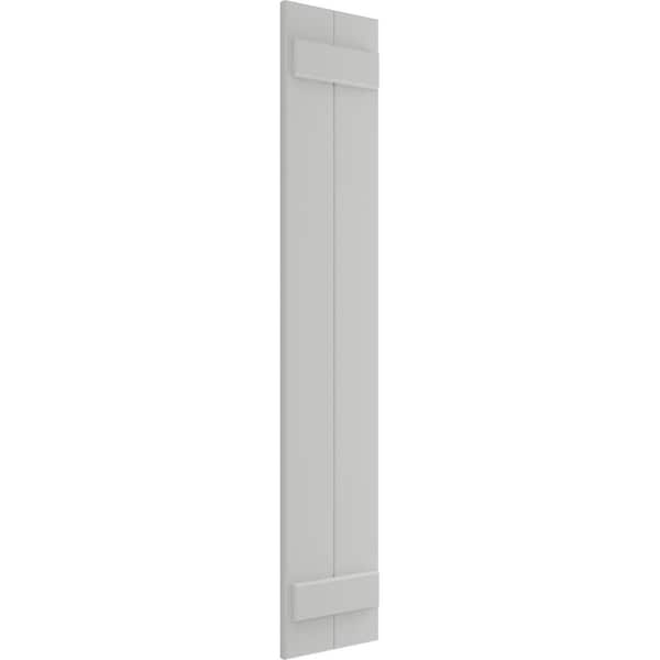 True Fit PVC Two Board Joined Board-n-Batten Shutters, Hailstorm Gray, 10 3/4W X 44H